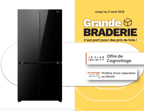 Grande Braderie Boulanger : Prix de folie sur le réfrigérateur multi-portes Hisense à Boulanger Niort !