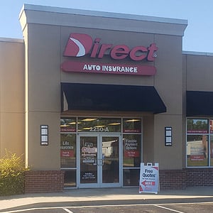 Direct Auto Insurance storefront located at  2250 West Main Street, Tupelo