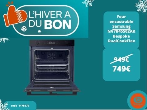 Retrouvez le Four encastrable Samsung NV7B45502AK Bespoke DualCookFlex dans votre magasin Boulanger Boulogne sur mer