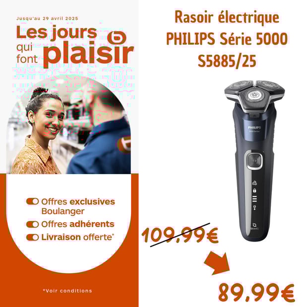 Rasoir électrique PHILIPS Série 5000 S5885/25
