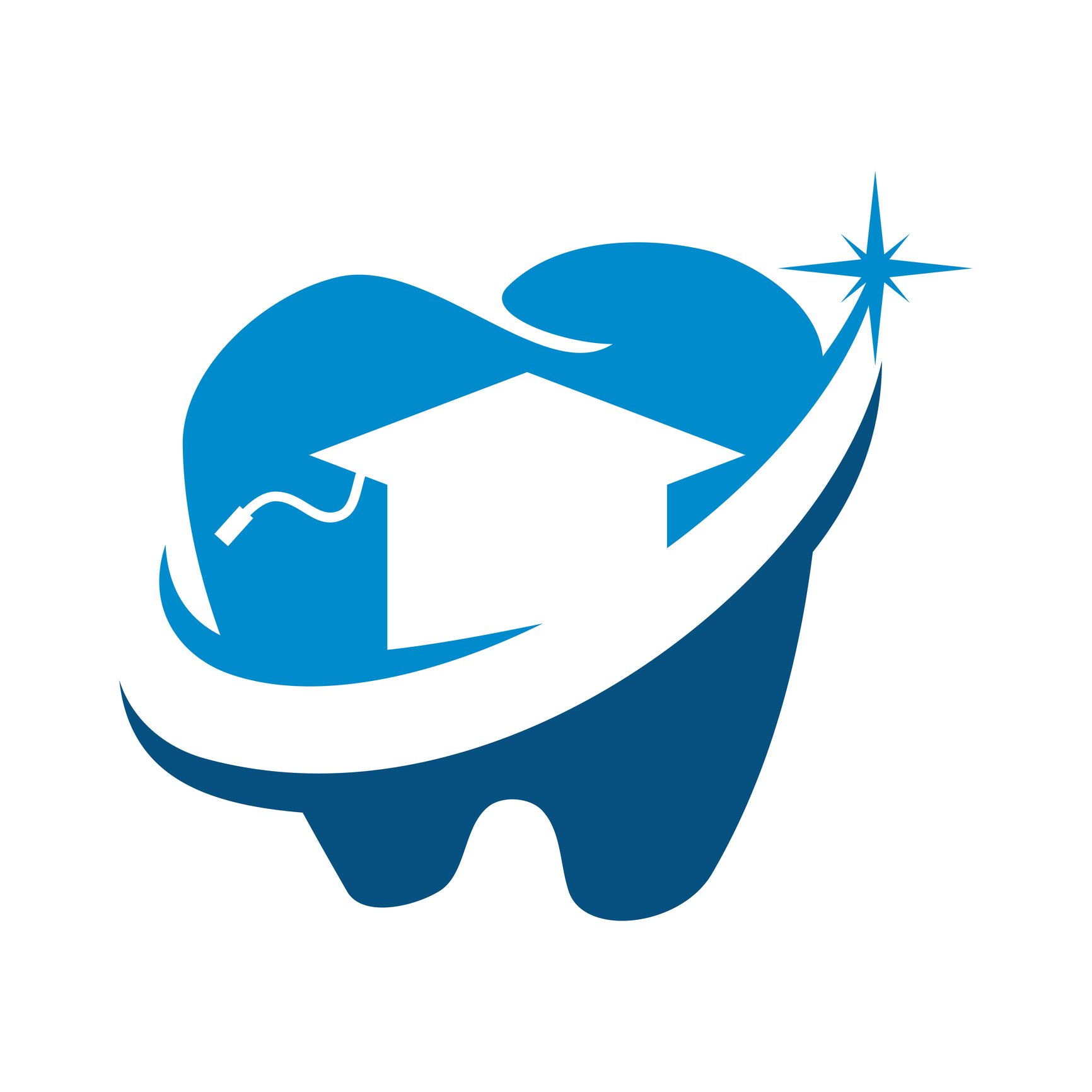 Heartland Dental Scholarship logo, blue graphic of graduation cap in tooth
