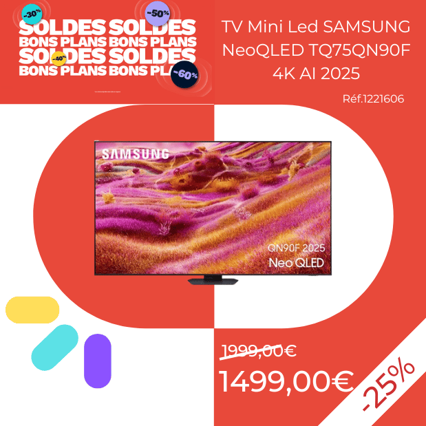 TV Mini Led SAMSUNG NeoQLED TQ75QN90F 4K AI 2025