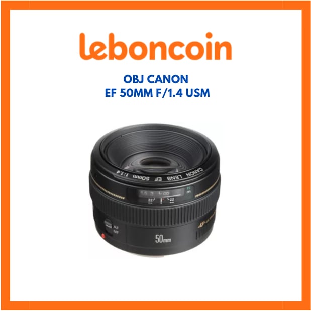 Objectif CANON EF 50mm f/1.4 USM présent sur Leboncoin