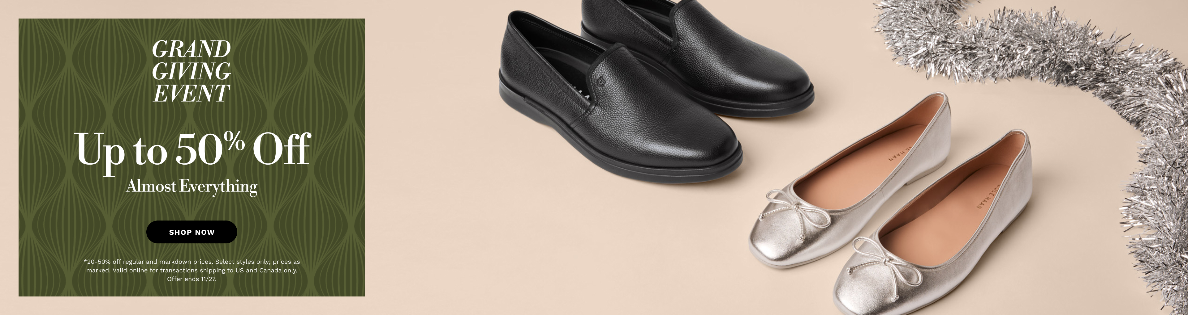 Cole Haan Promotional Banner