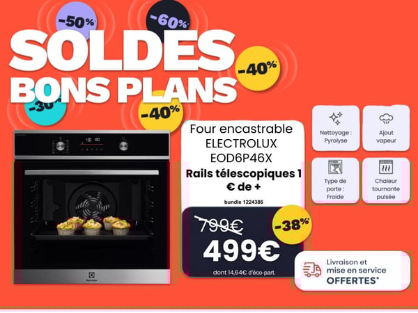 Venez profiter des bons plans et soldes en Fours encastrables chez Boulanger Bordeaux Mérignac du 07 janvier au  03 février 2026
