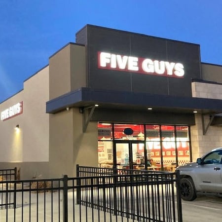 Five Guys at 4406 114th St., Suite 300, in Lubbock, Texas.
