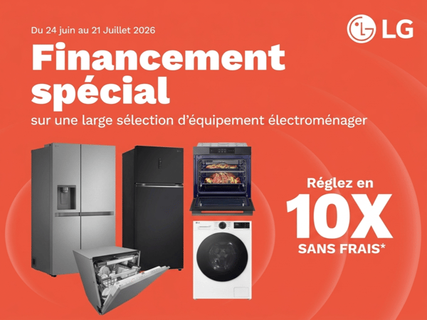 Électroménager LG en financement 10 fois sans frais proposé en magasin Boulanger Chambéry.