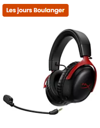 Venez découvrir dans votre magasin Boulanger Cannes Mandelieu le Casque gamer HYPERX Cloud III Wireless Black-Red en promotion pour les Jours Boulanger.