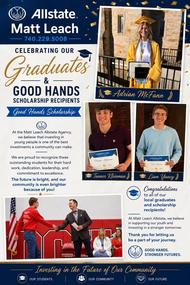 Giving away $3000 in scholarship money to local high school graduating seniors