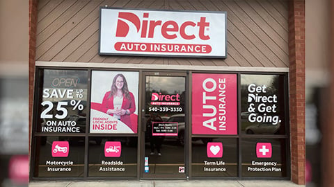 Direct Auto Insurance storefront located at  3214 Electric Road SW,, Roanoke