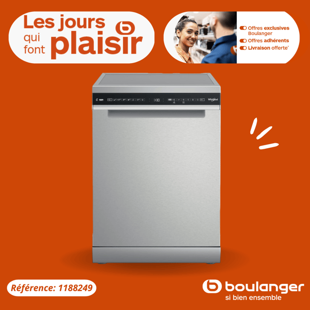 Lave vaisselle 60 cm WHIRLPOOL W7FHS51X MaxiSpace