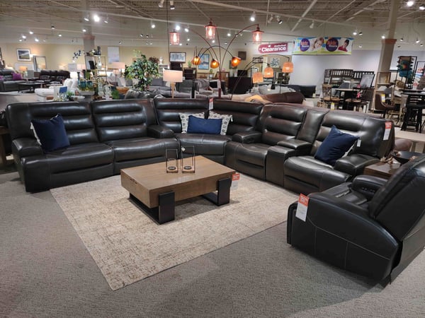 Galesburg Slumberland Furniture leather sectional