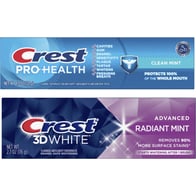 Save $2.00 on ONE Crest Toothpaste 2.4 oz or more (excludes Crest Cavity, Regular, Base Baking Soda, Tartar Control/Protection, F&W Pep Gleem, Gum Variants, Brilliance, 3DW Whitening Therapy, 3DW Professional, Aligner Care, Densify Variants, Kids, More Free packs, and trial/travel size). - Exp. 7/6/24
