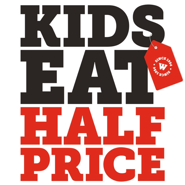 Image of KIDS EAT HALF PRICE!