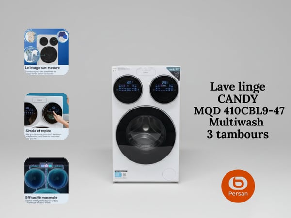 Lave linge hublot CANDY MQD 410CBL9-47 Multiwash 3 tambours chez Boulanger Persan Chambly !