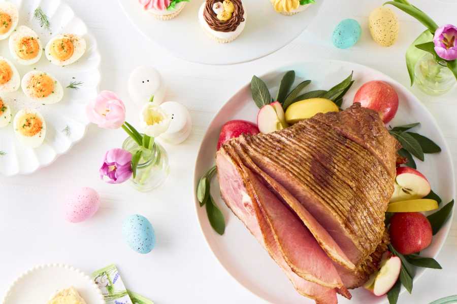 easter ham dinner and sides