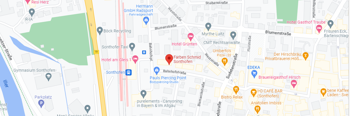Karte des Standorts Farben Schmid Sonthofen