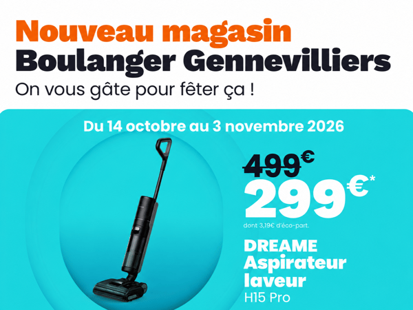 l’aspirateur laveur Dreame H15 Pro à 299 €.