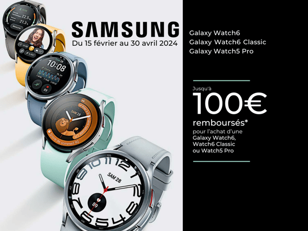 journée internationale des droits des femmes boulanger Anglet montre connectée Samsung Pack Galaxy Watch6 40mm + Charge sans fil