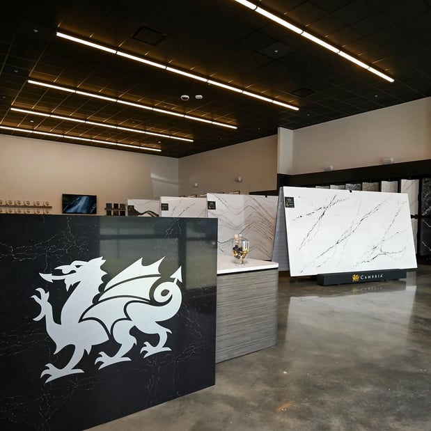 Cambria Sales and Distribution Center Showroom - Kansas City reception desk