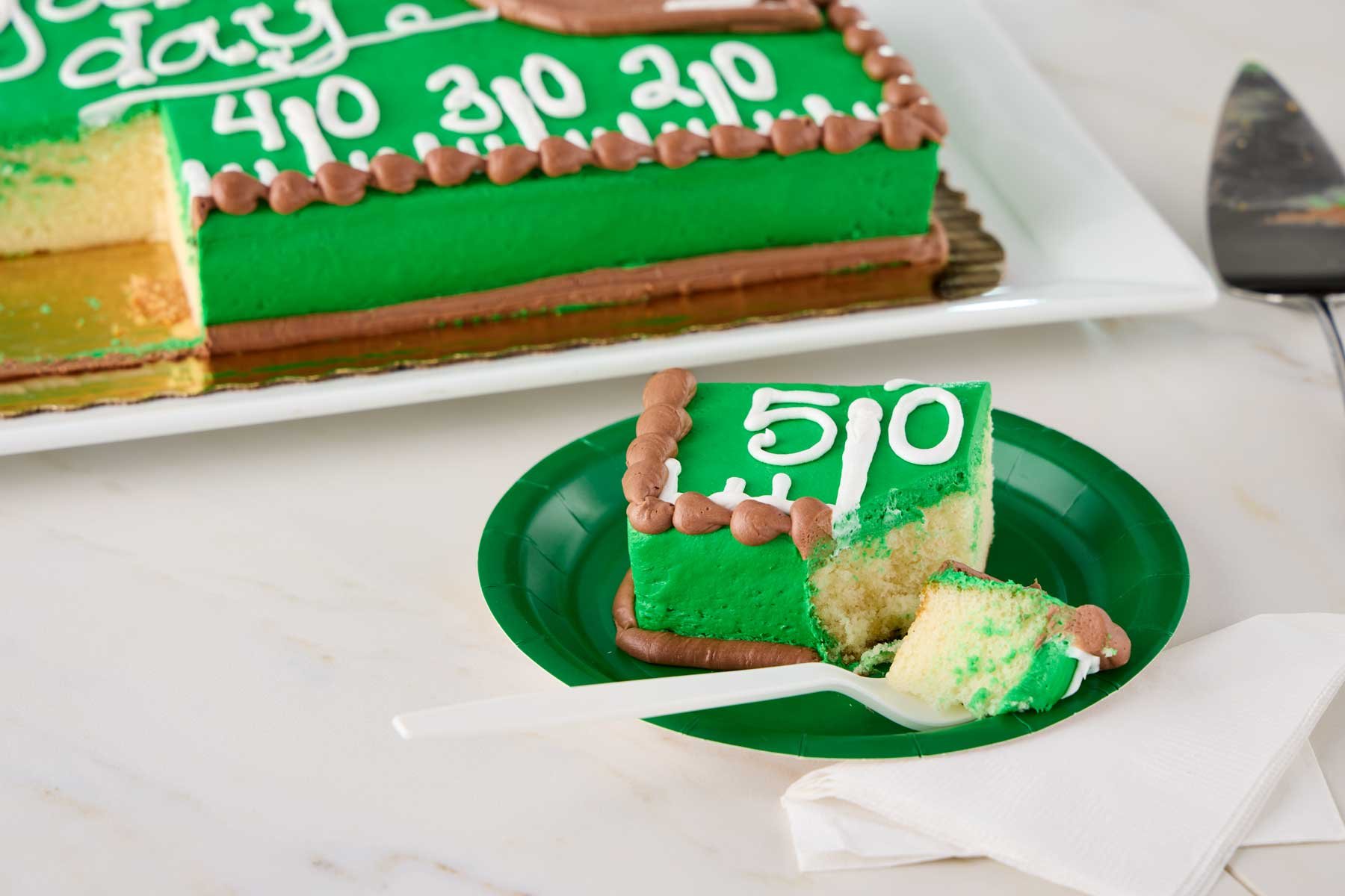 football themed cake on a table