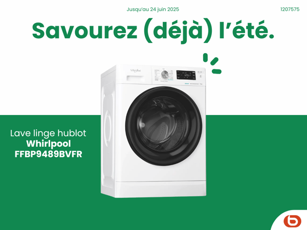 découvrez l' Lave linge hublot WHIRLPOOL FFBP9489BVFR dans votre magasin Boulanger Boulogne-Sur-Mer