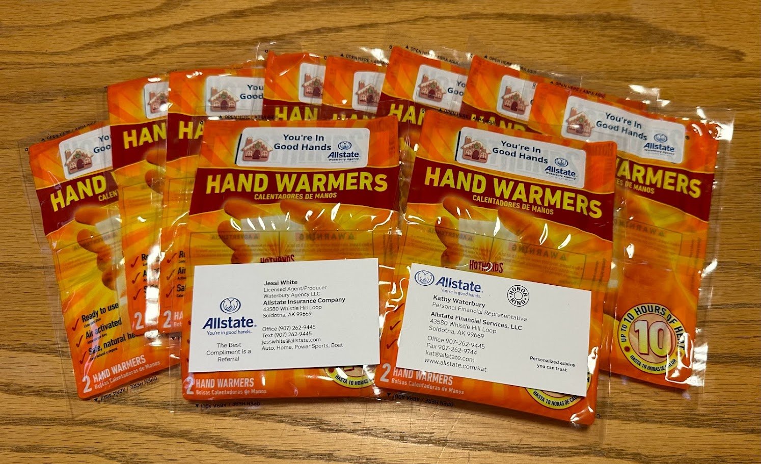 Handwarmers for the annual Soldotna Chamber Christmas Tree Lighting.