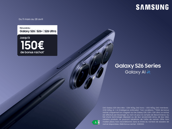 📱 Le nouveau Samsung Galaxy S26 est disponible dans votre Boulanger Montigny-Les-Cormeilles !